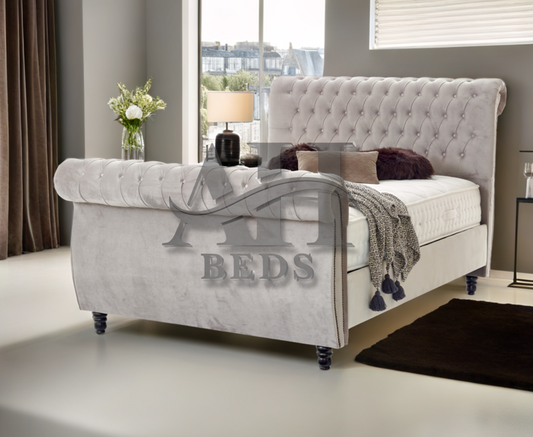 Kareli Sleigh Bed Luxury Bed